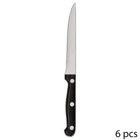 coltello da bistecca abs x6, nero