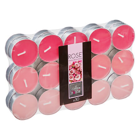Tealight profumato candela rosa x30, rosa