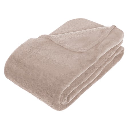 plaid in microfibra di lino 180x230, beige