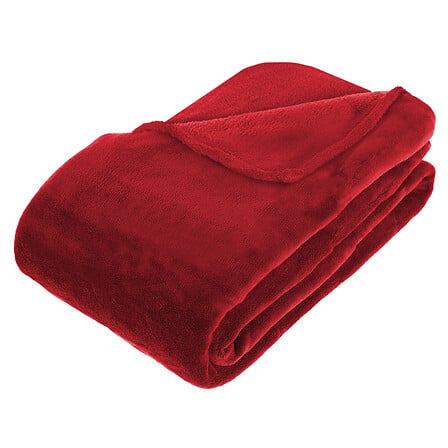 plaid in microfibra rossa 180x230, rosso