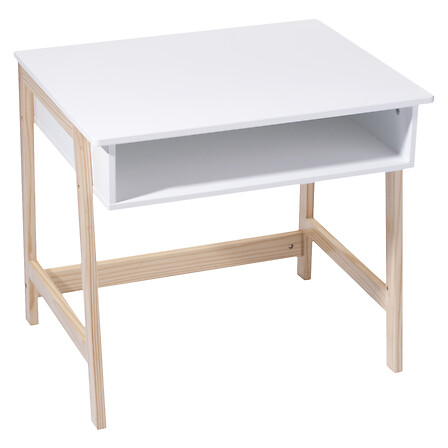 scrivania in legno e bianco, multicolore
