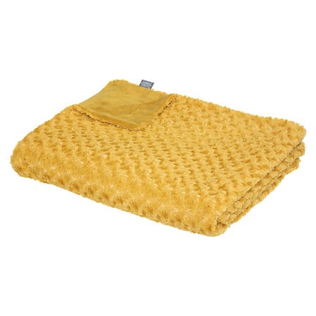 plaid a quattro giri oc 180x230, giallo ocra