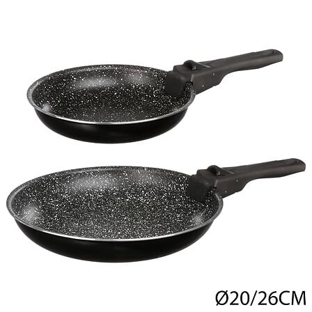 padella x2 20/26cm rimovibile, nera