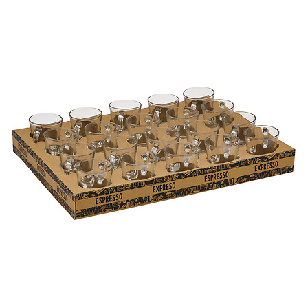tazza Espresso scatola cleo 8cl, trasparente
