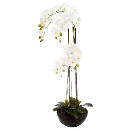vaso in ceramica orchidea h115, bianco