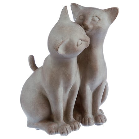 coppia gatto in resina, 2 volte assortito , grigio