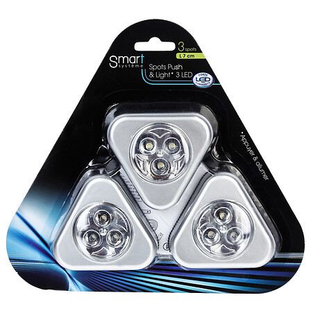 manuale LED spotx3, argento