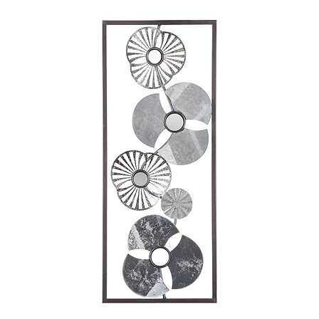 deco parete metallo fiore ar 25x61, multicolore