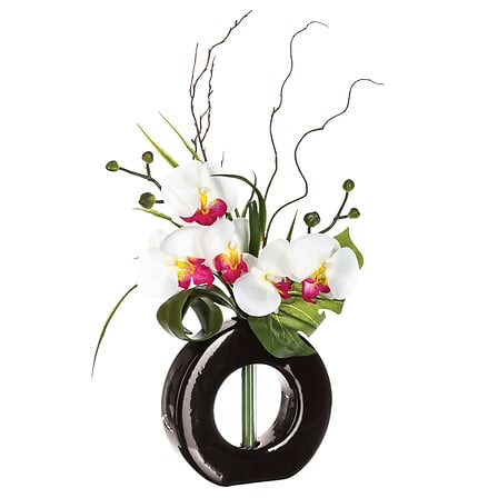 orchidee compo vaso h44 ceramica, 4- volte assorti