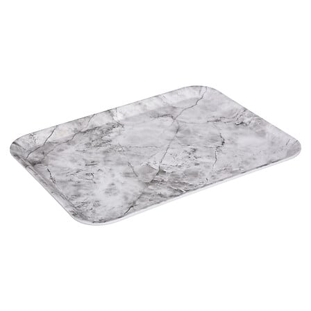 vassoio mela 33x43 marmo bianco, bianco