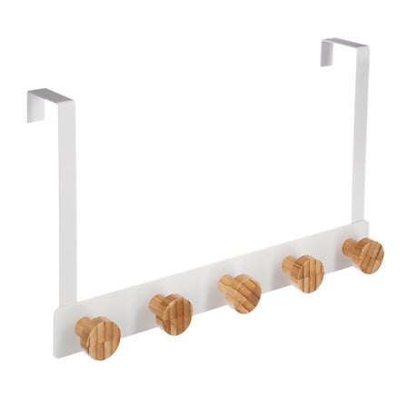 patere bamboo 5 teste bianche, bianche