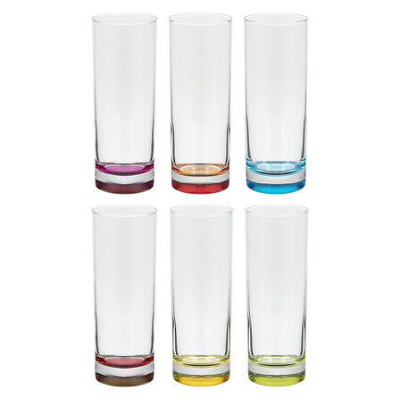 bicchiere alto x6 colorieau 31cl, 6- volte assorti