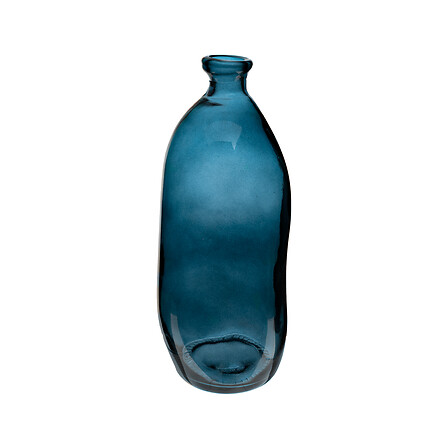 vaso bottiglia in vetro riciclato uly bl h51, blu