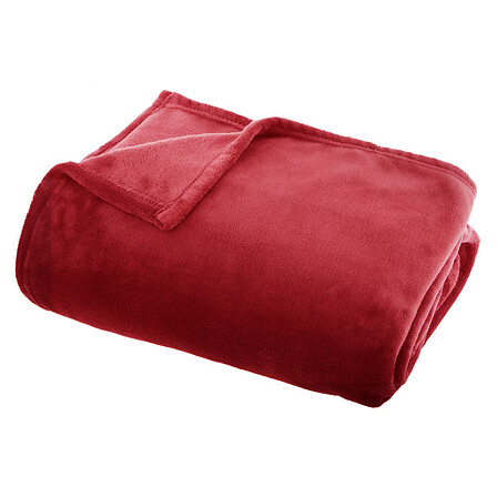 plaid rosso chiaro di flanella 125x150, rosso