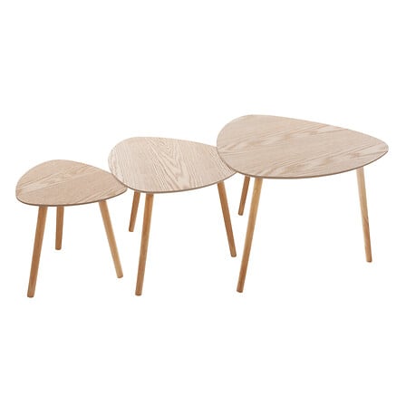 tavolino da bar mileo wood x3, beige