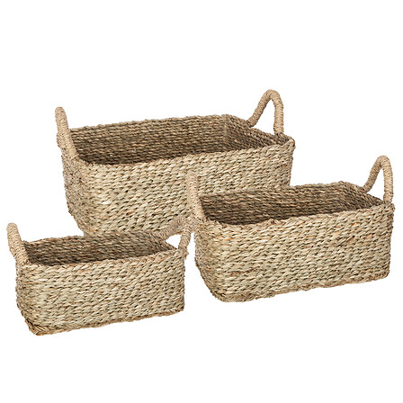 cesto seagr piatti rettangolo naturale x3, beige