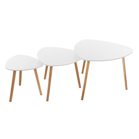tavolino bianco mileo x3, bianco