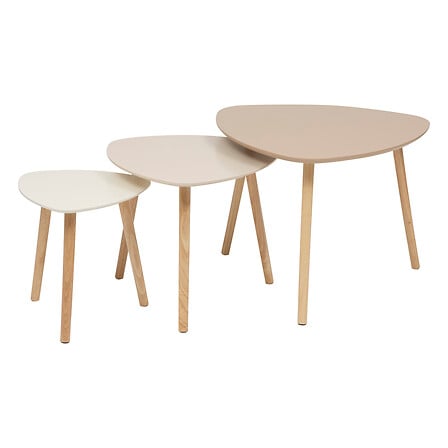Tavolino da caffè mileo neutral x3, beige