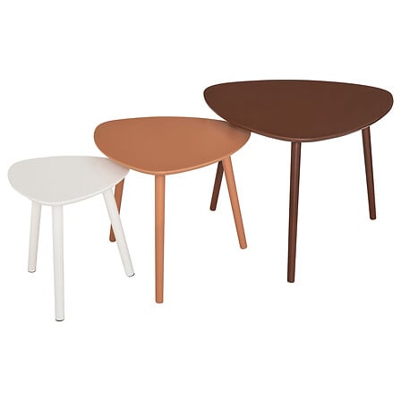 Tavolino da caffè Mileo marrone x3, multicolore