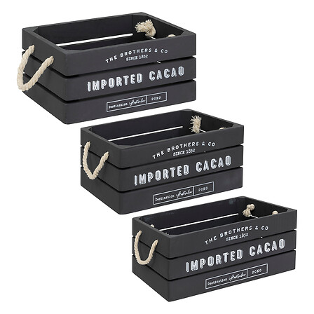 cassa in legno nega gr x3, grigia