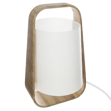 lampada in bambù rex bianco h35, bianca