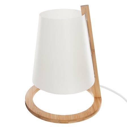 lampada in bambù pita bianca h26.5, bianca