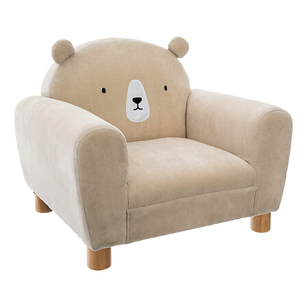 poltrona con orecchie d'orso, beige