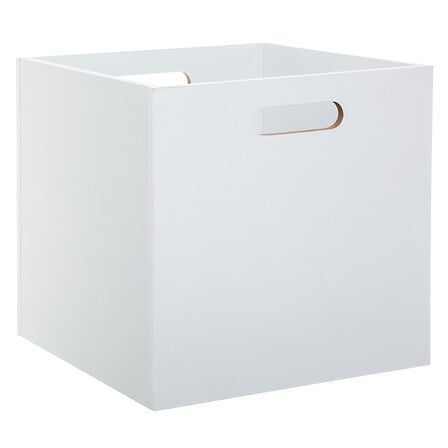 scatola di immagazzinaggio 31x31 in legno bianco,