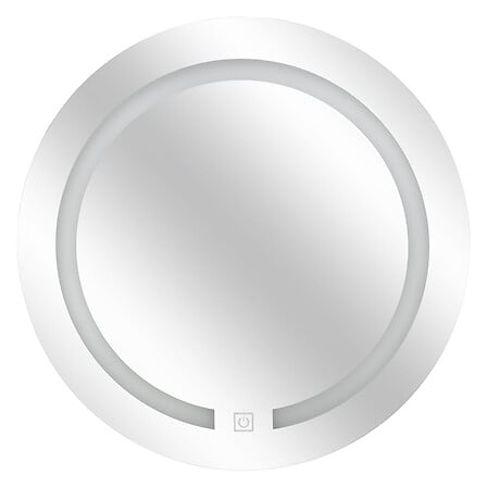 specchio rotondo LED da parete d45, silver
