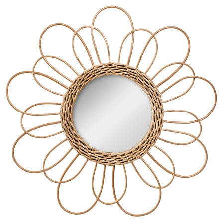 specchio in rattan d38, beige medio