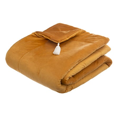 trapunta velluto ocra lenta 80x180, ocra