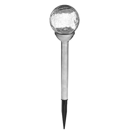 faro solare in acciaio inox + vetro d6, argento