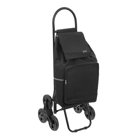 trolley nomade in metallo nero a 6 ruote, nero