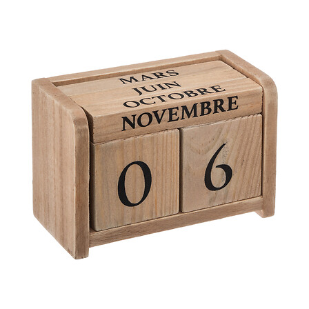 calendario in legno coloniale, beige