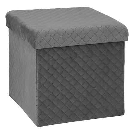 31x31 pouf pieghevole velluto grigio, grigio