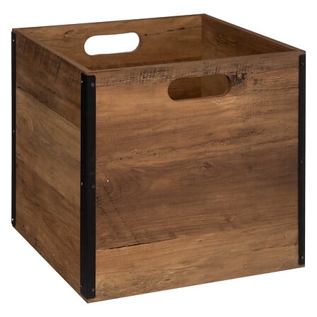 scatola portaoggetti 31x31 legno industriale, inco