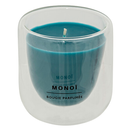 candela profumata in vetro monoi ilan 130g, blu
