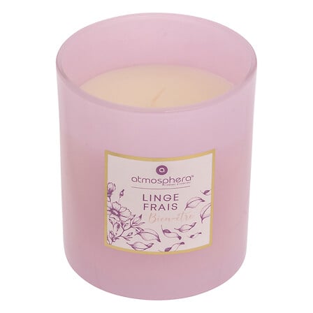 Candela votiva in vetro mael lino fr 190g, bordeau