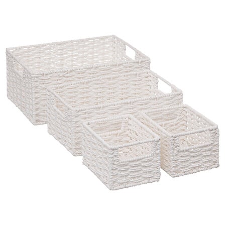 cestino portaoggetti bianco x4 costa, bianco