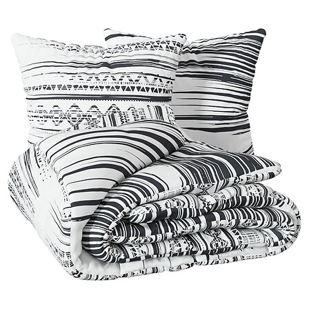 set stampato Ethnik nb 260x240, bianco e nero