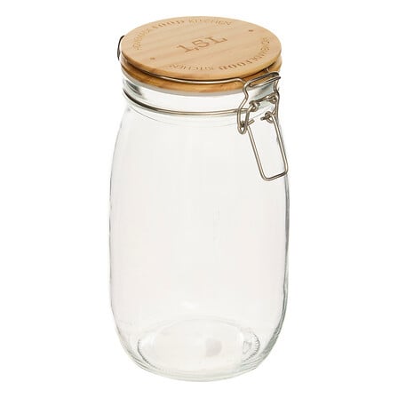 Barattolo in vetro e legno da 1,5 l con scritta, t