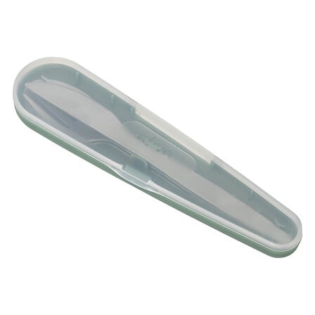set posate + scatola in acciaio inox + custodia in