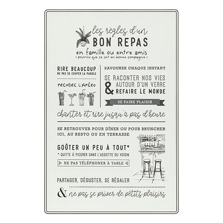 quote wall deco in metallo 38x58, bianco e nero