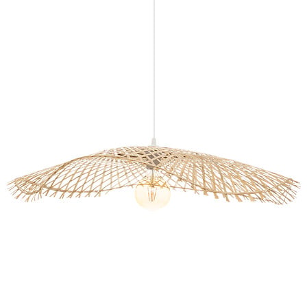 lampada a sospensione in bambù naturale tess d75,