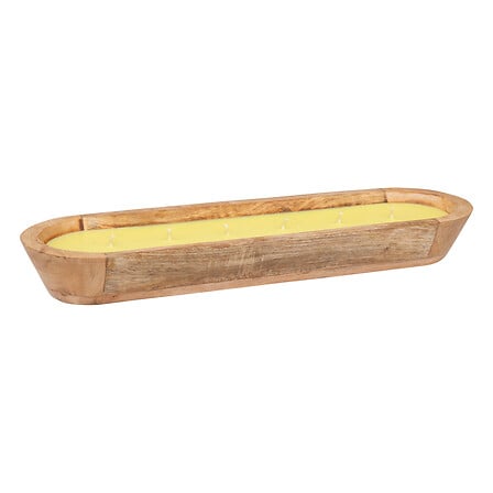 candela votiva legno agrumi paola 900g, giallo