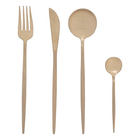 set di posate in acciaio inossidabile 24p ida oro,
