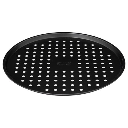 piatto pizza in metallo forato 33cm, grigio scuro