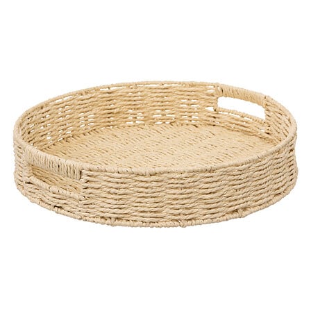 vassoio rotondo 35 cm in cordone, bianco caldo