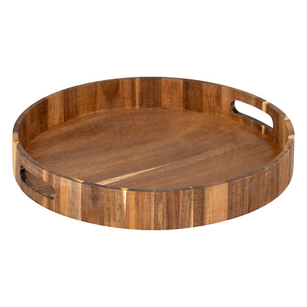 vassoio rotondo in acacia d35, marrone