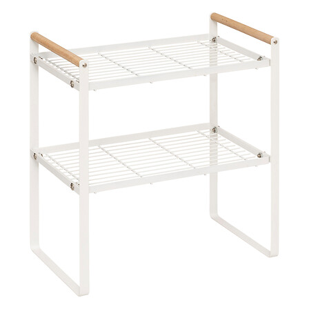 Scaffale metallico a 2 livelli S Balm, bianco